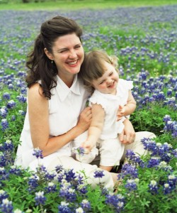 mother & child in flowers